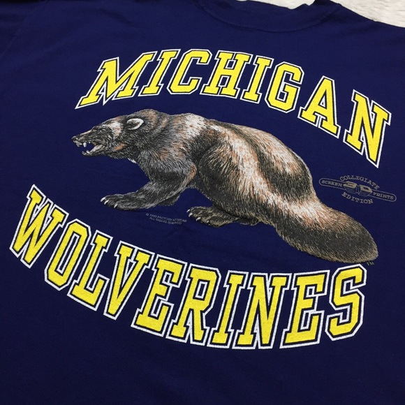 SOLD VINTAGE 1993 3D Michigan Wolverines Tee - Picture 2 of 7